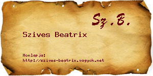 Szives Beatrix névjegykártya